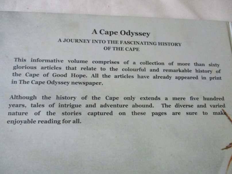 A CAPE ODYSSEY - A JOURNEY INTO THE FASCINATING HISTORY OF THE CAPE - GABRIEL ATHIROS ( SIGNED )