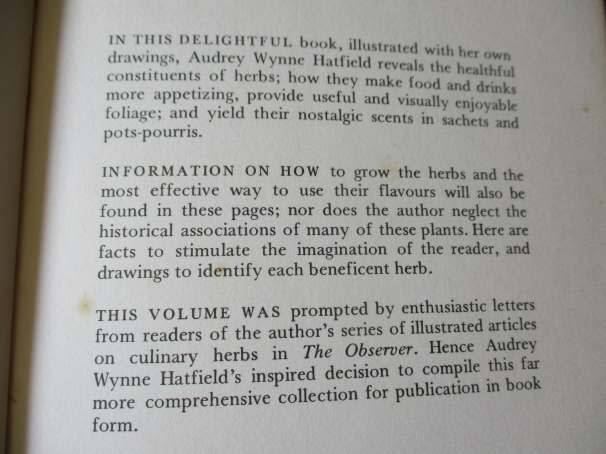 PLEASURES OF HERBS - AUDREY WYNNE HATFIELD