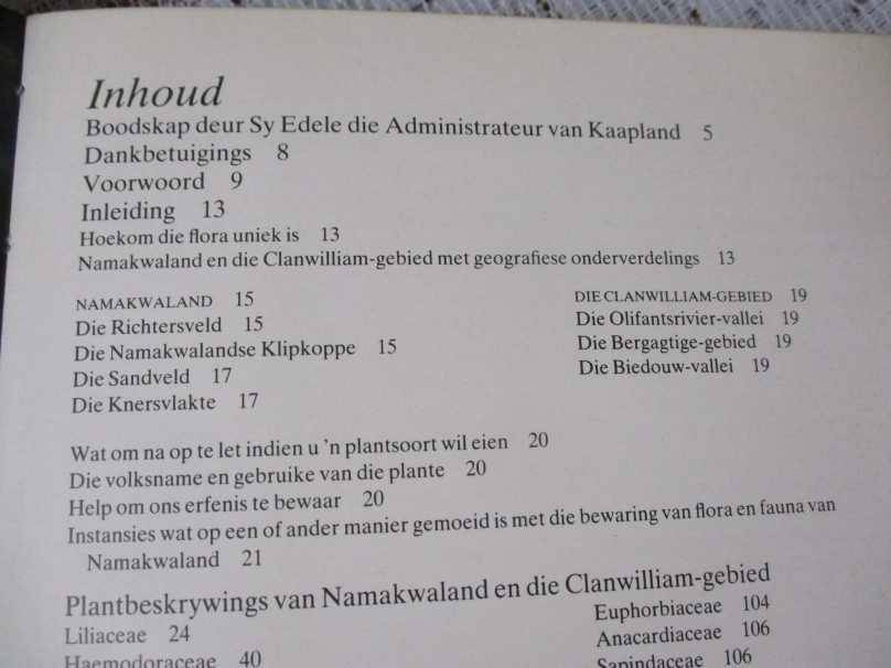 NAMAKWALAND EN CLANWILLIAM VELDBLOMGIDS VAN SUID-AFRIKA