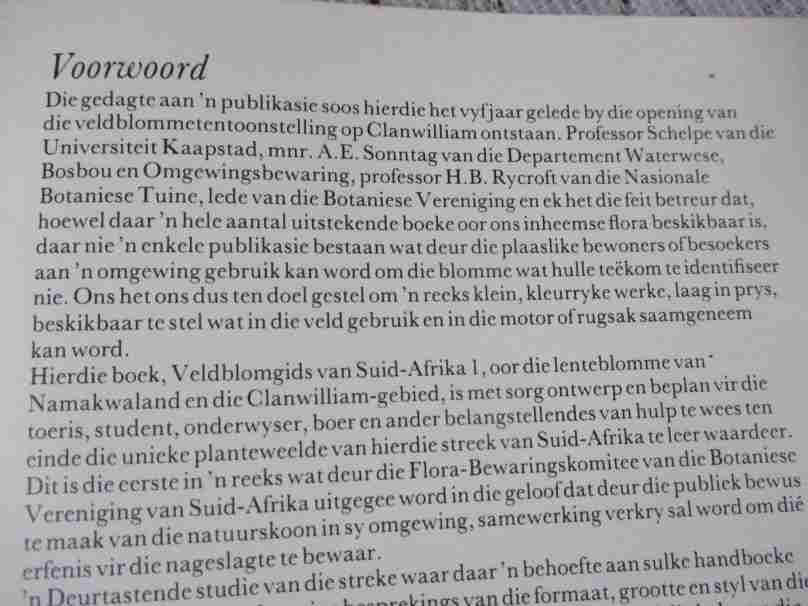 NAMAKWALAND EN CLANWILLIAM VELDBLOMGIDS VAN SUID-AFRIKA
