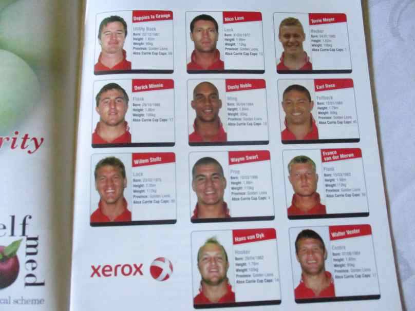 LIONS vs WP 10 OCTOBER 2008  - RUGBY PROGRAMME