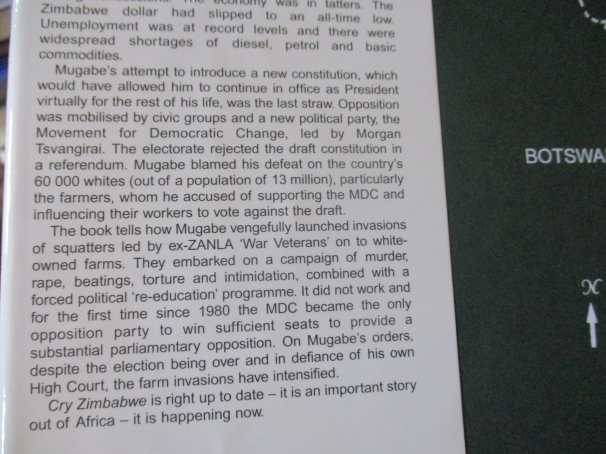 CRY ZIMBABWE - INDEPENDENCE - TWENTY YEARS ON -  PETER STIFF ( SIGNED BY AUTHOR )