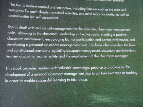 AN EDUCATOR`S GUIDE TO EFFECTIVE CLASSROOM MANAGEMENT - SA COETZEE, EJ VAN NIEKERK, JL WYDEMAN
