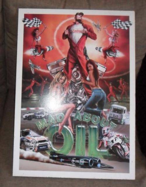 ORIGINAL OLD S.A. CASTROL MAD ABOUT OIL POSTER