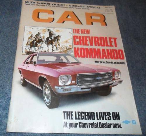 CAR APRIL 1973 ( FORD RANCHERO , DATSUN 260C , FIAT 128 , CHEV FIRENZA )