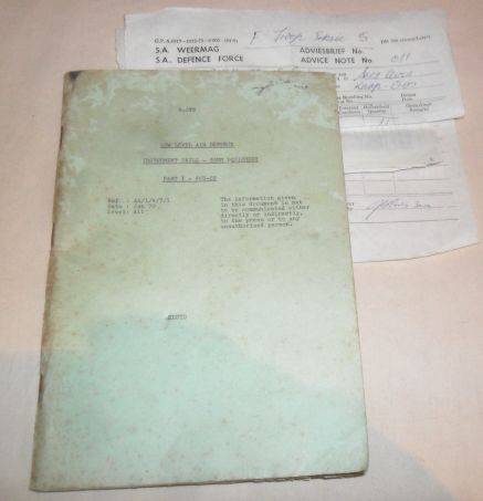 LOW LEVEL AIR DEFENCE INSTRUMENT DRILL 35 MM EQUIPMENT - S.A. BOOKLET 70'S