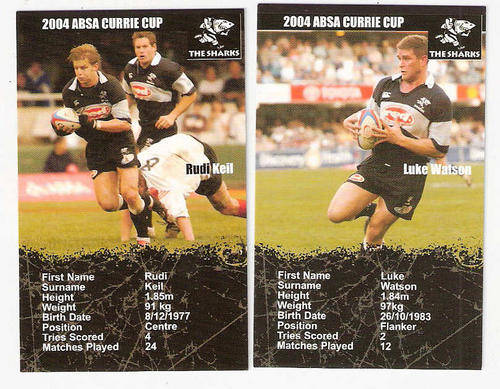 SHARKS RUGBY PLAYERS -  8 COLLECTORS CARDS