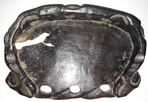 1940s Large Heritage Vintage Yellow Copper Laughing Buddha on Embuya Stand