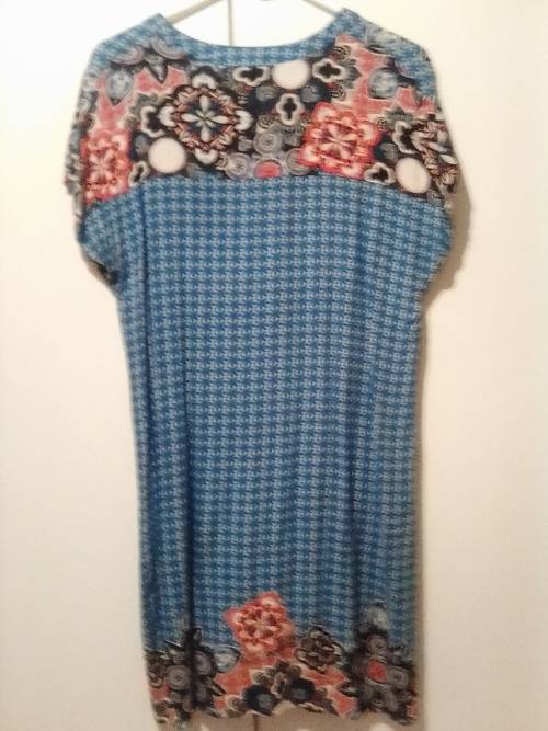 Blue check and floral top S