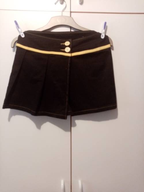 Black mini skirt with yellow trim XL
