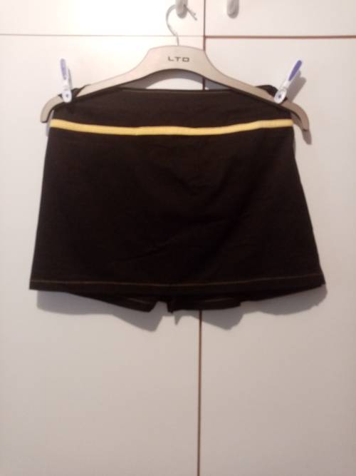 Black mini skirt with yellow trim XL