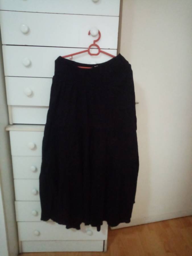 Black long ruffle maternity skirt size 36