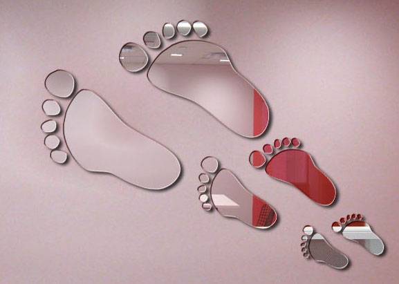 Acrylic Mirror Wall Decor Feet