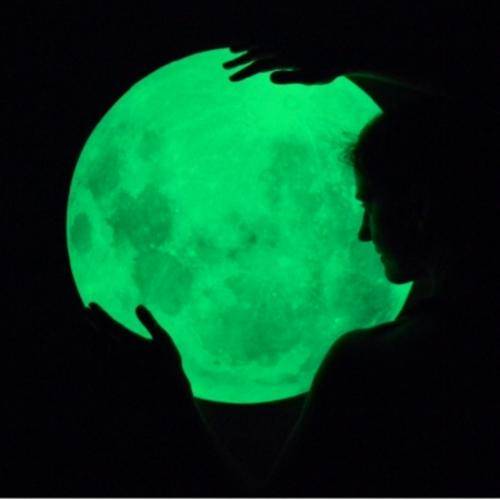 Phosphorescent Glow In The Dark Moon Vinyl Decals - Wall Art Stickers