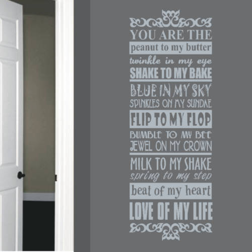 Inspirational "Love of my Life" Vinyl Decals - Wall Art Stickers