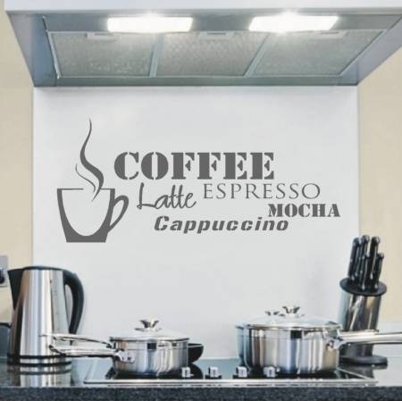 Abstract Coffee Vinyl Decals - Wall Art Stickers