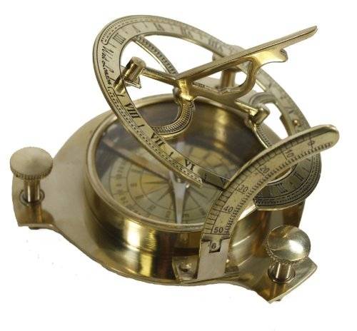 4" Sundial Compass - Solid Brass Sun Dial