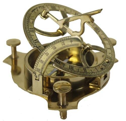 4" Sundial Compass - Solid Brass Sun Dial