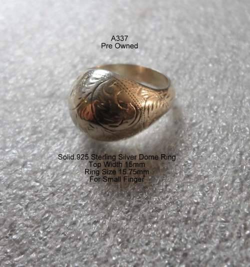 Solid.925 Sterling Silver Dome Ring