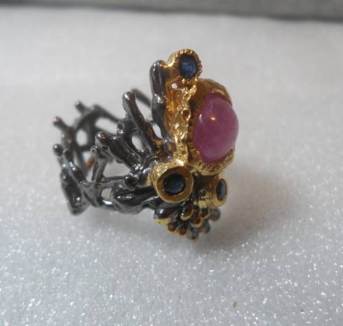 Real Ruby & Sapphire - Solid Sterling