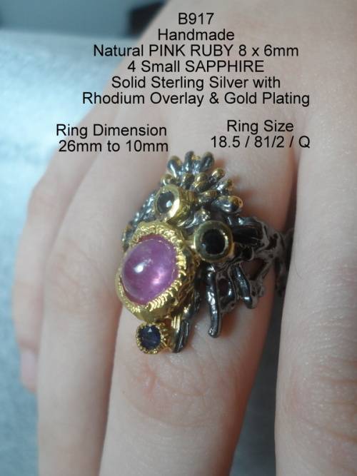 Real Ruby & Sapphire - Solid Sterling