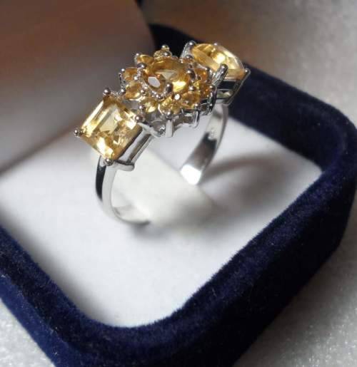 Impressive Genuine Citrine Set in Solid Sterling Silver