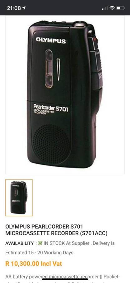 OLYMPUS PEARLCODER S701 MINT CONDITION