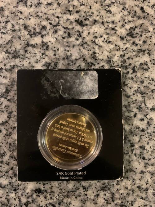 24K GOLD PLATED SOUVENIR COIN.