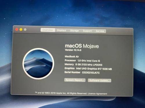 MACBOOK AIR 13 `` CORE i5 2018 LOW CYCLE COUNT