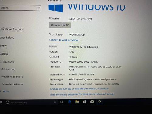 LENOVO THINKPAD L470 14`` CORE i5-7th Gen 7200U 8GB RAM 500GB