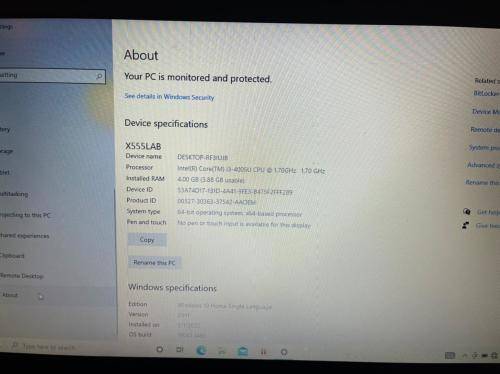 ASUS X554L CORE i3