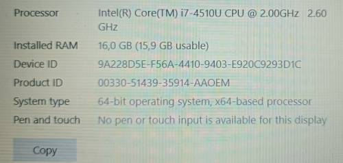 Lenovo 250-70, Intel i7-4510U@2GHz (2.6GHz Turbo),Nvidia 820M 2GB 16GB RAM, 256GB SSD WITH NEW BATT