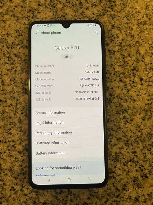SAMSUNG A70 DUAL  SIM 128 GB 6GB RAM