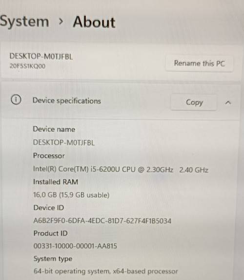 Lenovo ThinkPad X260 12.5` Notebook,Core i5-6200U@2.3GHz,16GB RAM, 256GB SSD, Windows 11 Pro