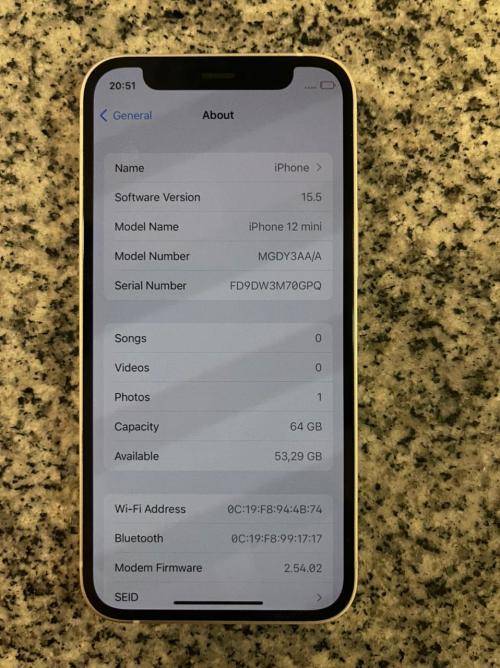 I PHONE 12 MINI 64GB  MINT CONDITION 98% BATT HEALTH