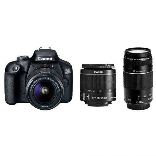 CANON EOS 4000D WITH 75-300MM and 18-55 2 LENSES MINT CONDITION
