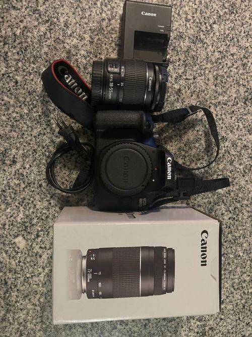 CANON EOS 4000D WITH 75-300MM and 18-55 2 LENSES MINT CONDITION