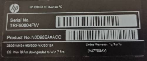 HP 280 G1 MT Business PC, Intel i3-4160@3.6GHz, 8GB RAM, 500GB HDD, AOC 23` FHD monitor, Windows 11
