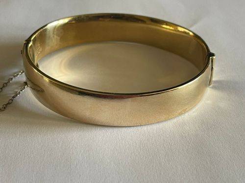 Stunning Solid Vintage 9ct 1/5th Metal Core Bangle!! 21.6 Grams