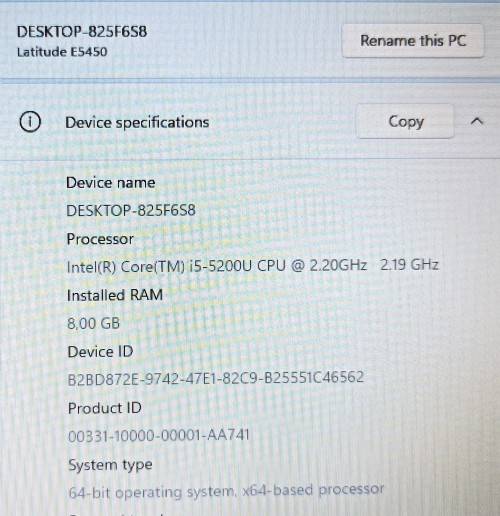 Dell Latitude E5450, i5-5200U@2.2GHz, 8GB RAM, 500GB HDD, 14` HD 1366x768 LED display, Win11 Pro