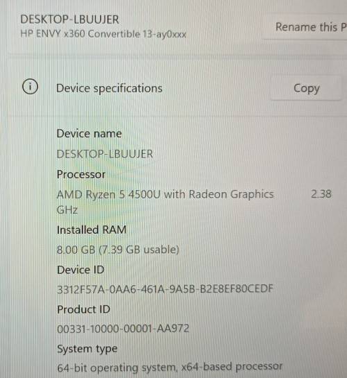 HP ENVY x360 Convertible 13, AMD Ryzen 5 5600U@4.2GHz Processor,8GB RAM, 512GB NVMe SSD, Radeon GPU