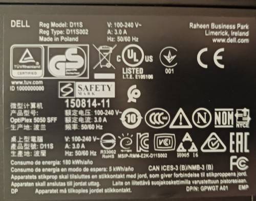 Dell OptiPlex 5050 SFF, 6th Gen i5-6500@3.2GHz, 8GB RAM, 256GB SSD, DVD-ROM, Windows 11 Pro