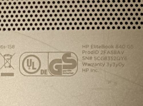 HP EliteBook 840 G5, 8th Gen i7-8650U@1.9GHz, Radeon RX540 2GB GPU, 16GB RAM, 512GB m.2 SSD, FHD