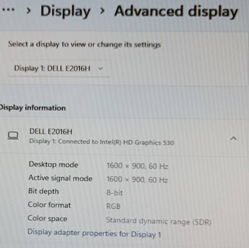 Dell E2016Hb 20` LED Monitor (1600x900 pixel resolution)