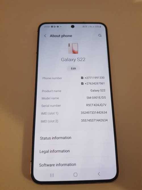 SAMSUNG S22 DUAL SIM MINT CONDITION 8GB RAM 256GB