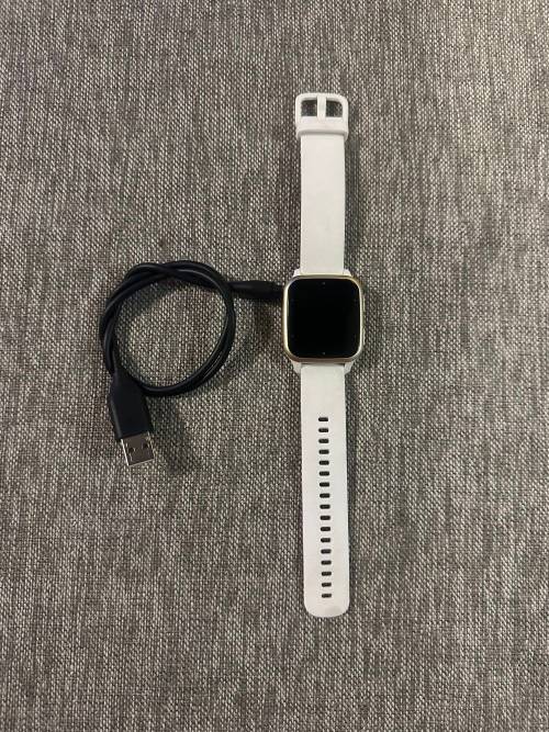 Garmin Venu Sq 2 - Cream Gold Bezel with White Case and Silicone Band Mint As New