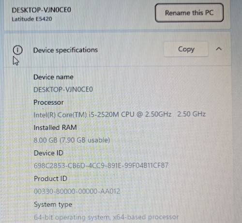 Dell Latitude E5420, Intel i5-2520M@2.5GHz. 8GB RAM, 250GB HDD, 14` HD Display, Win11
