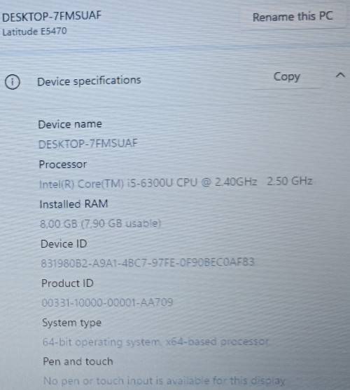 Dell Latitude E5470, 6th Gen i5-6300U@2.4GHz, 8GB RAM, 256GB SSD, 14` HD Display, Win11