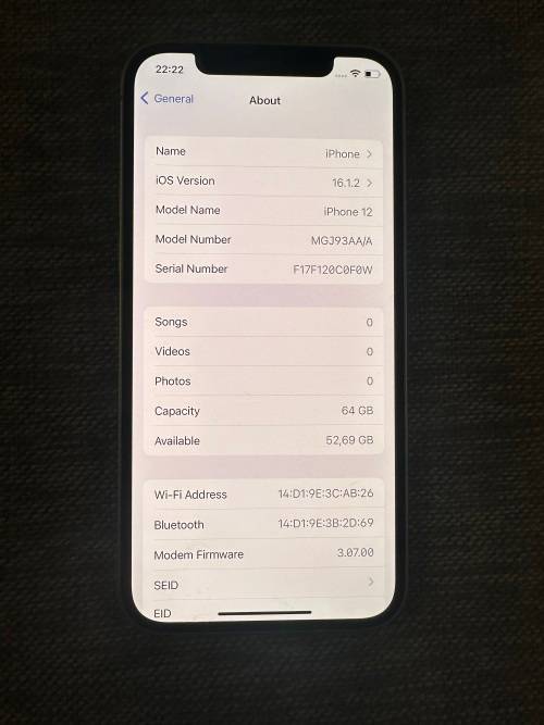 I PHONE 12  64 GB 85% BATTERY HEALTH