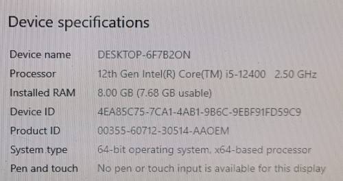 Lenovo ThinkCentre Neo 50T G3, 12th Gen Intel Core i5-12400, 512G BSSD, 8GB RAM, WiFi Mint Condition